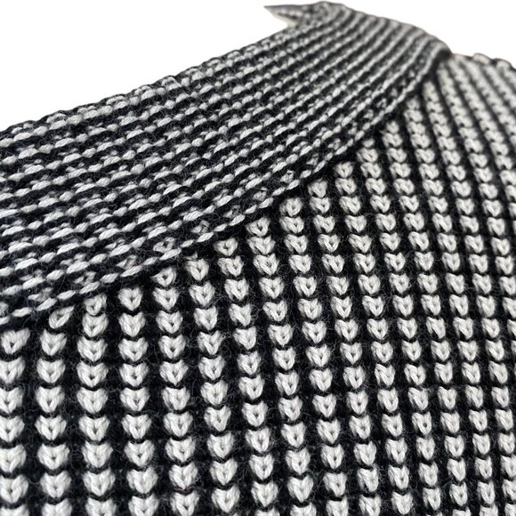 Habitat Cotton Asymmetric Hem Sweater Sz S Black White Minimalist Neutral - Picture 3 of 13